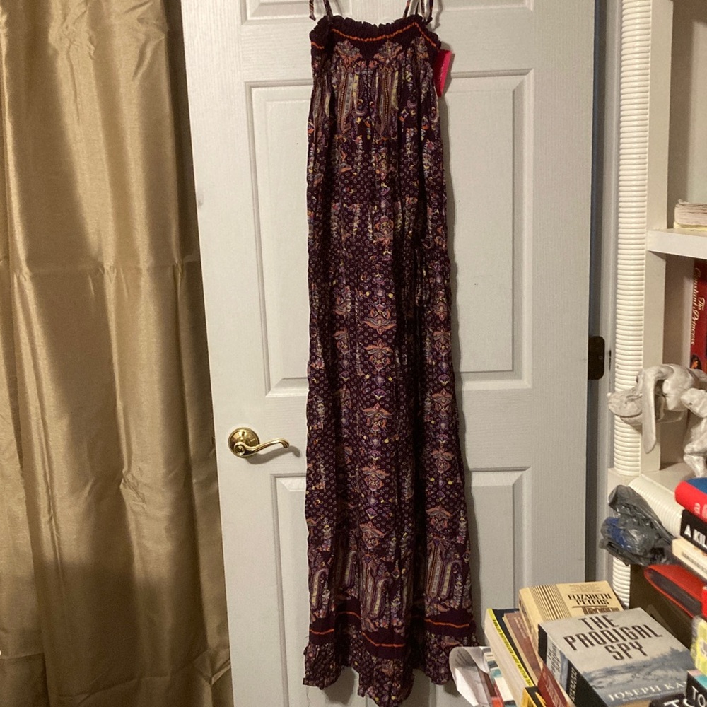 Xhilaration Purple Print Maxi Dress, NWT